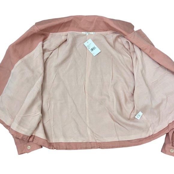 Tularosa Arya Jacket‎ Pink Lined Pockets Lightweight Linen Blend Sz M NWT $188 - Picture 14 of 15